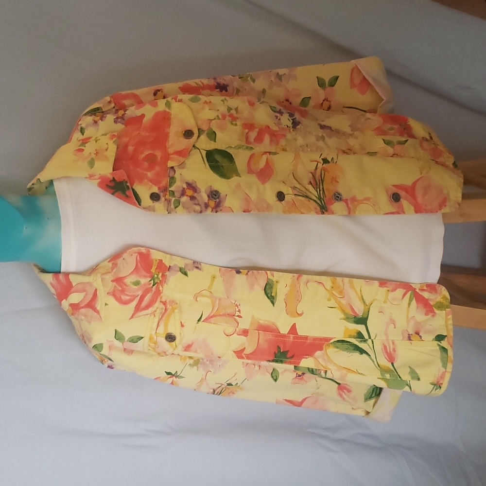 Chico's brightly colored jean style jacket